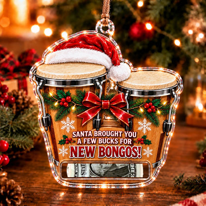 Djembe Christmas money holder ornament