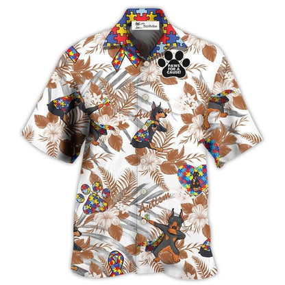 Hawaiian Shirt / Adults / S Doberman Autism With Serious Style - Hawaiian Shirt 