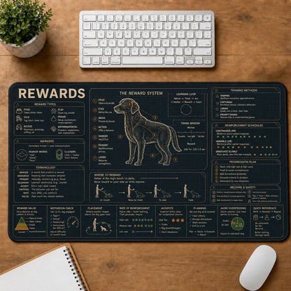 Dog Training Rewards Pet Training and Riding Guide Desk Mat | 5To9Vibe