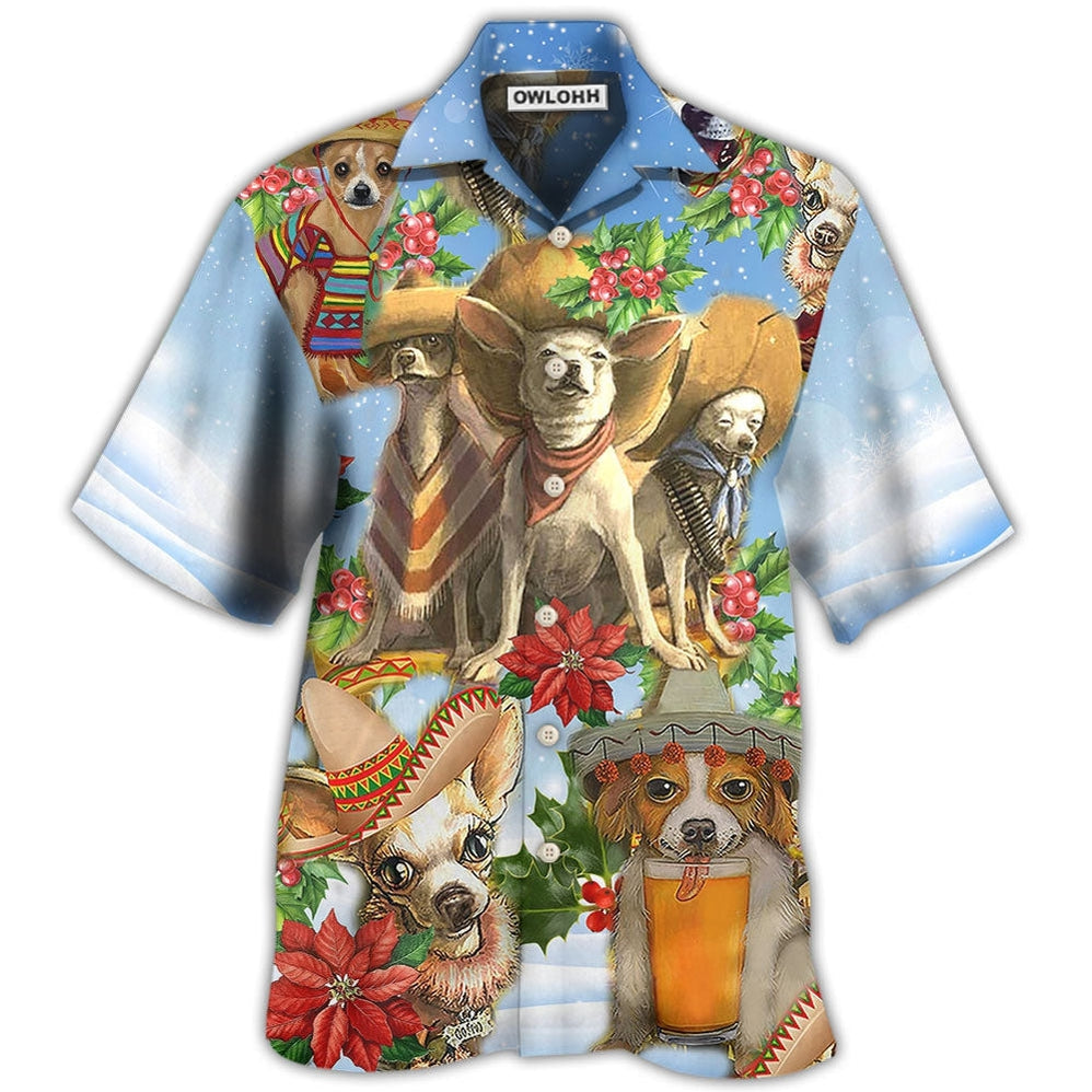 Hawaiian Shirt / Adults / S Chihuahua Loves Snow Merry Christmas - Hawaiian Shirt 