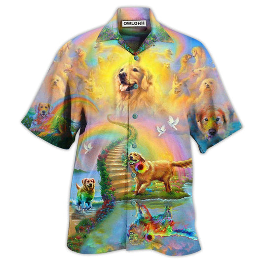 Hawaiian Shirt / Adults / S Golden Retriever Gold At The End Of A Rainbow - Hawaiian Shirt 