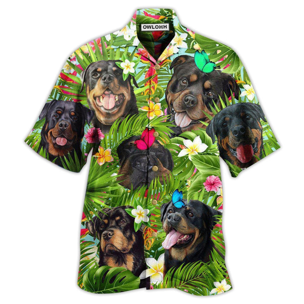 Hawaiian Shirt / Adults / S Rottweiler Dog Happy Summer- Hawaiian Shirt 