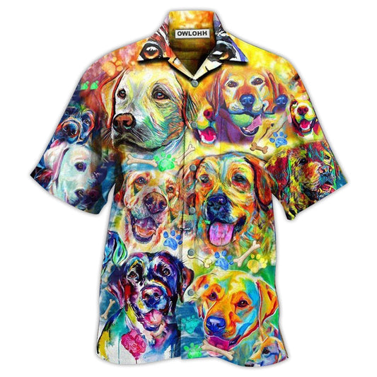 Hawaiian Shirt / Adults / S Labrador Retriever Love Is Wet Noses Slobbery Kisses Wagging Tails Colorful - Hawaiian Shirt 