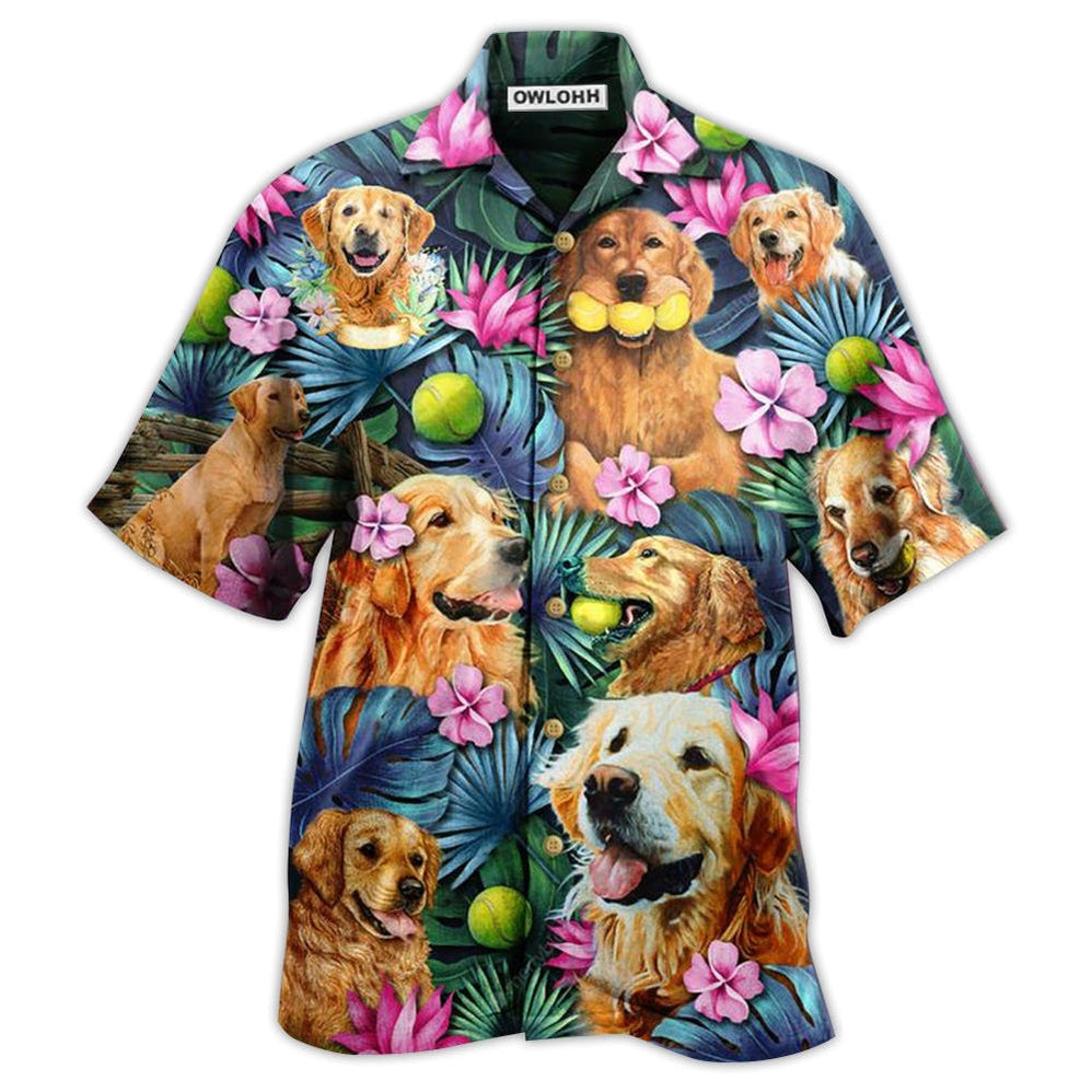 Hawaiian Shirt / Adults / S Golden Retriever Dog Lovely Hug A Golden - Hawaiian Shirt 