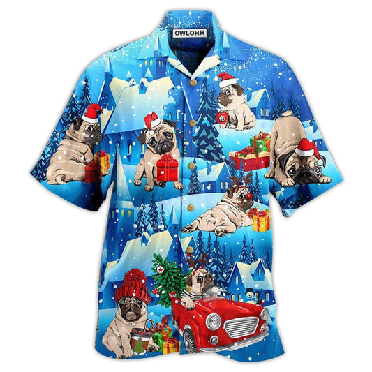 Hawaiian Shirt / Adults / S Pug Dog Merry Chrismas With My Pug - Hawaiian Shirt 