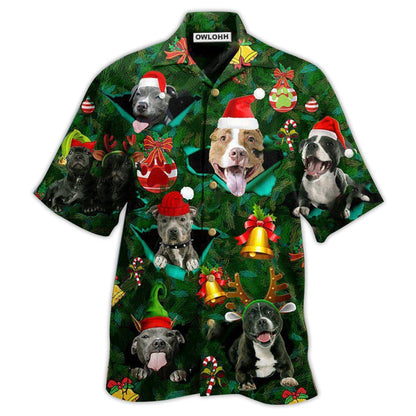 Hawaiian Shirt / Adults / S Pitbull Dog Merry Pit-Mas - Hawaiian Shirt 