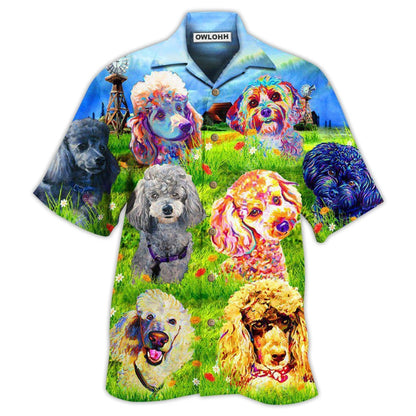 Hawaiian Shirt / Adults / S Poodle In The Beautiful Grass Field - Hawaiian Shirt 