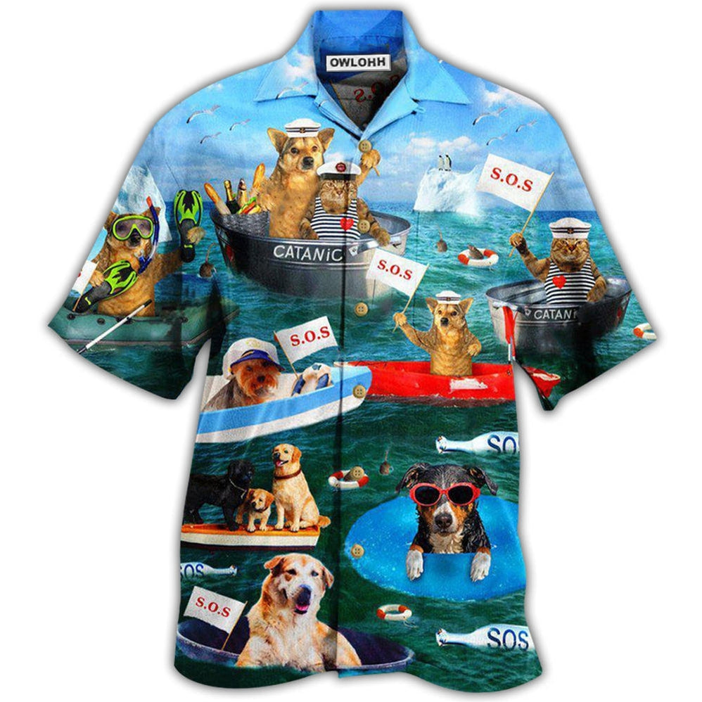 Hawaiian Shirt / Adults / S Dogs And Cats Funny Team - Hawaiian Shirt 
