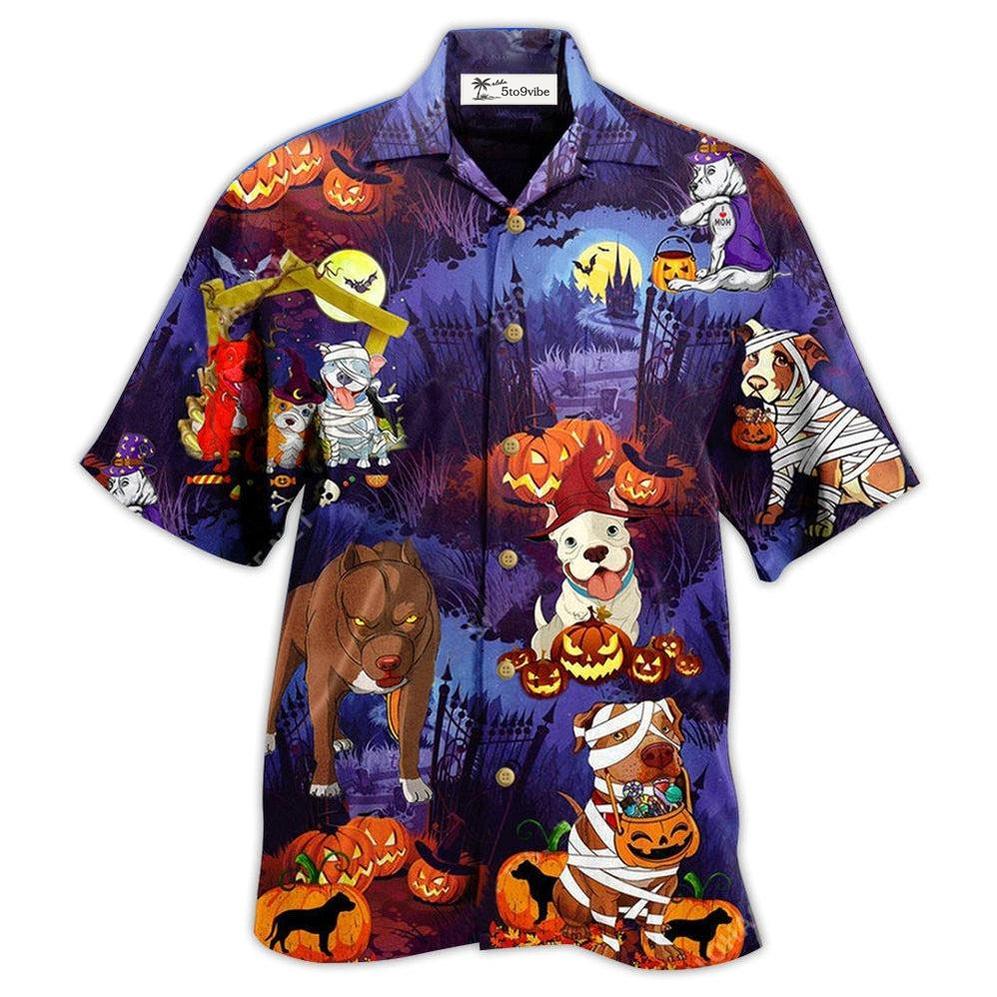 Hawaiian Shirt / Adults / S Halloween Dogs Night Scary - Hawaiian Shirt 