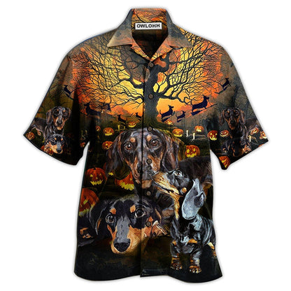 Hawaiian Shirt / Adults / S Dachshund Halloween Night Pumpkin - Hawaiian Shirt 