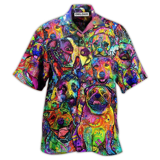 Hawaiian Shirt / Adults / S Dogs Be The Person Your Dog Thinks You Are Colorful Painting - Hawaiian Shirt 