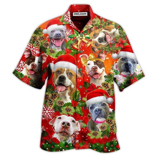 Hawaiian Shirt / Adults / S Pitbull Christmas Dogs Are Family - Hawaiian Shirt 