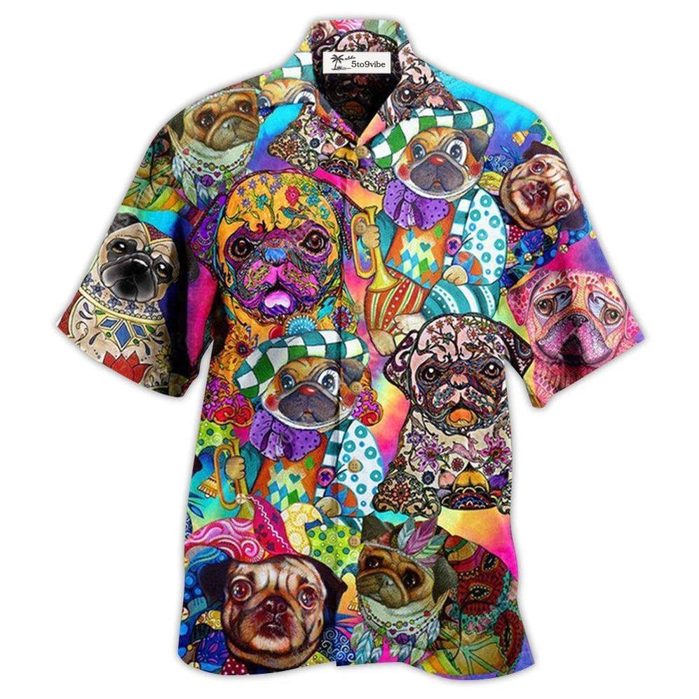 Hawaiian Shirt / Adults / S Pug Dogs Colorful Cute - Hawaiian Shirt 