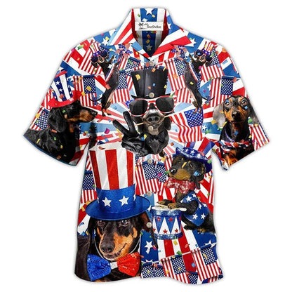 Hawaiian Shirt / Adults / S Dachshund Celebrates National Day - Hawaiian Shirt 