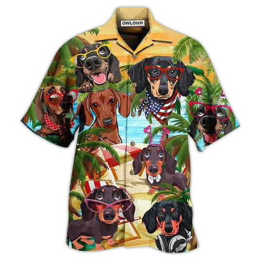 Hawaiian Shirt / Adults / S Dachshund Hawaii Beach - Hawaiian Shirt 