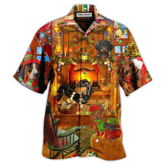 Hawaiian Shirt / Adults / S Dachshund Dogs Love Home Love Christmas - Hawaiian Shirt 
