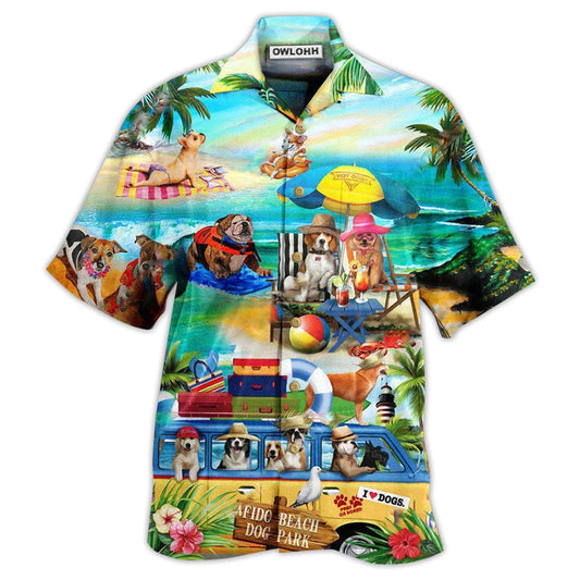 Hawaiian Shirt / Adults / S Dogs Paws On Board Love Beach - Hawaiian Shirt 