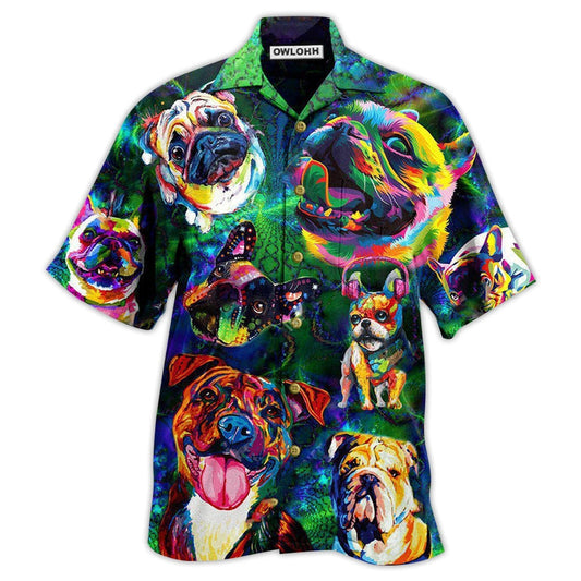 Hawaiian Shirt / Adults / S Dogs Peace Love And Colorful - Hawaiian Shirt 