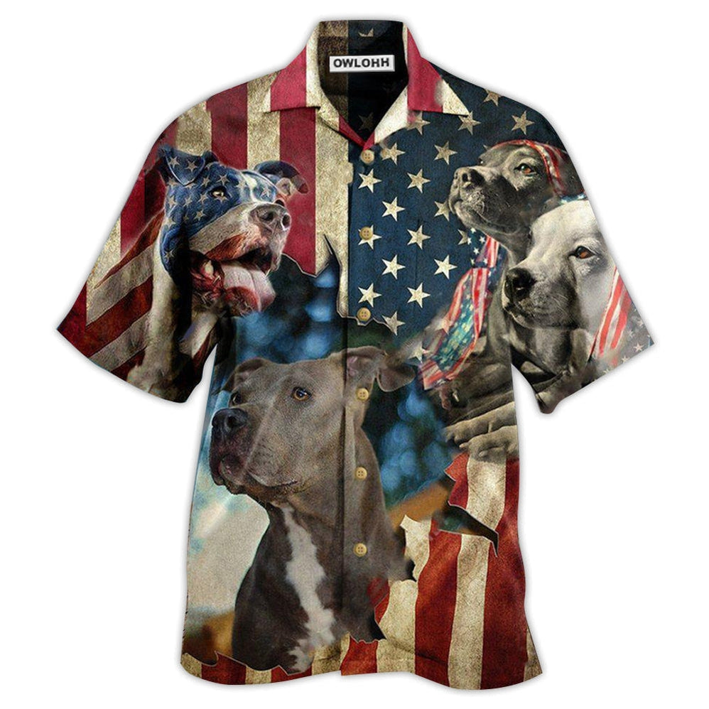 Hawaiian Shirt / Adults / S Pitbull Dogs Protected By American - Hawaiian Shirt 