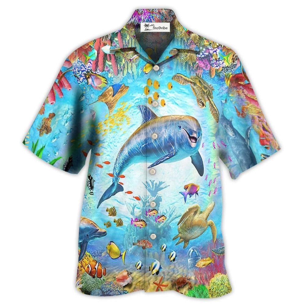 Hawaiian Shirt / Adults / S Dolphin Life In The Beautiful Ocean - Hawaiian Shirt 