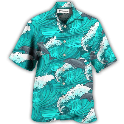 Hawaiian Shirt / Adults / S Dolphin Loves Fresh Ocean And Summer - Hawaiian Shirt 