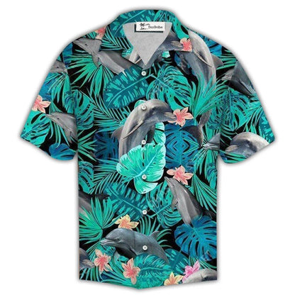 Hawaiian Shirt / Adults / S Dolphin Ocean Marine Biology Into The Sea - Hawaiian Shirt 