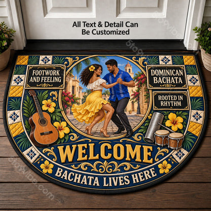 Dominican Bachata Personalized Half Round Mat | 5To9Vibe