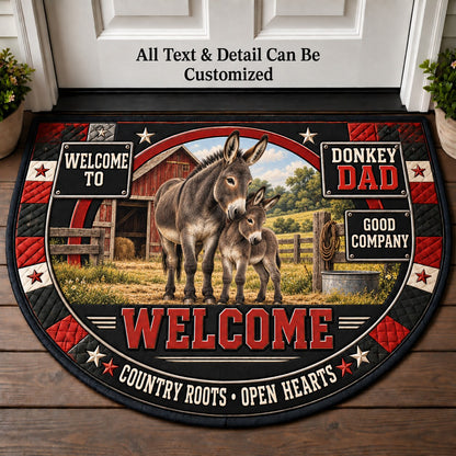 Donkey Dad Personalized Half Round Mat | 5To9Vibe