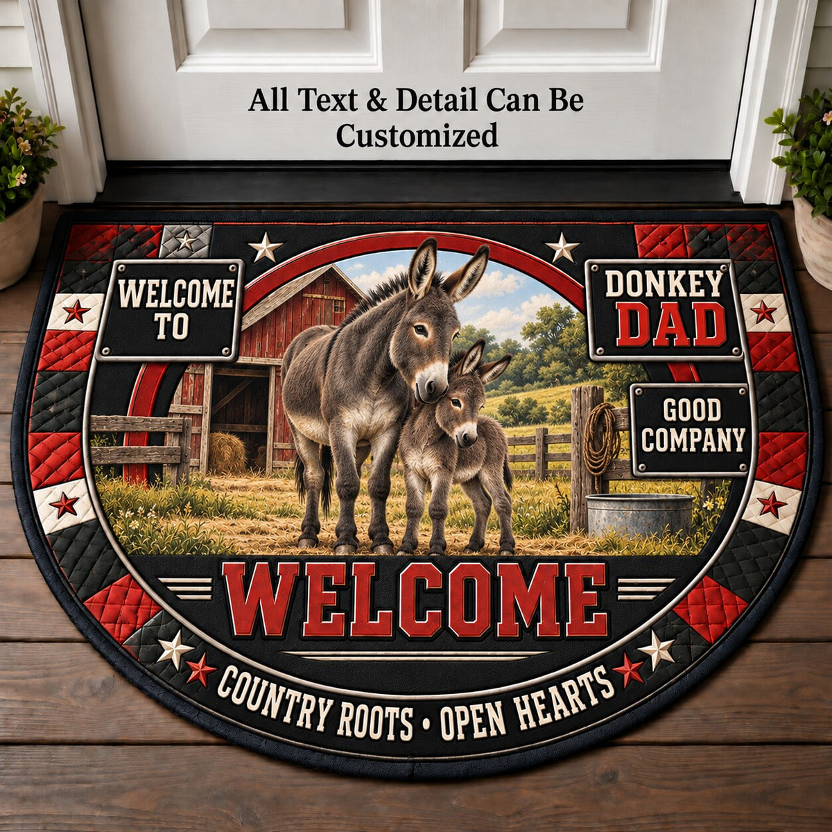 Donkey Dad Personalized Half Round Mat | 5To9Vibe