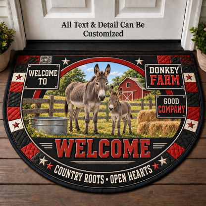 Donkey Farm Personalized Half Round Mat | 5To9Vibe