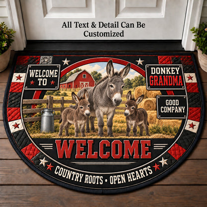 Donkey Grandma Personalized Half Round Mat | 5To9Vibe