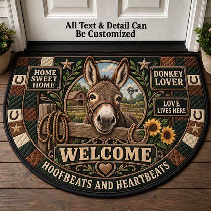 Donkey Lover Personalized Half Round Mat | 5To9Vibe