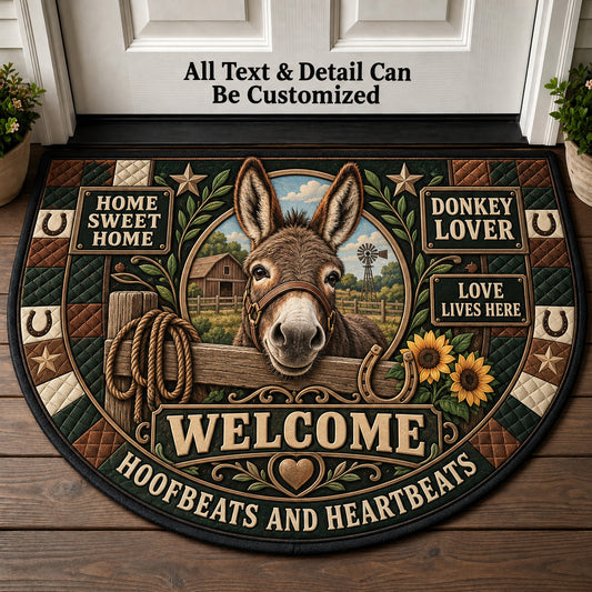 Donkey Lover Personalized Half Round Mat | 5To9Vibe