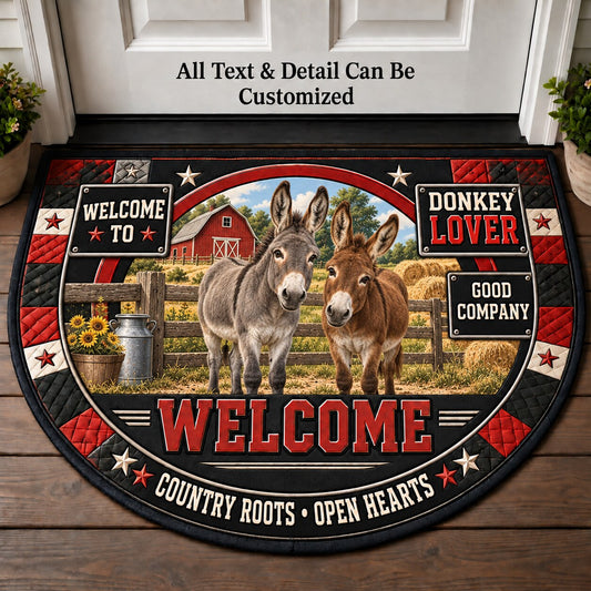 Donkey Lover Personalized Half Round Mat | 5To9Vibe