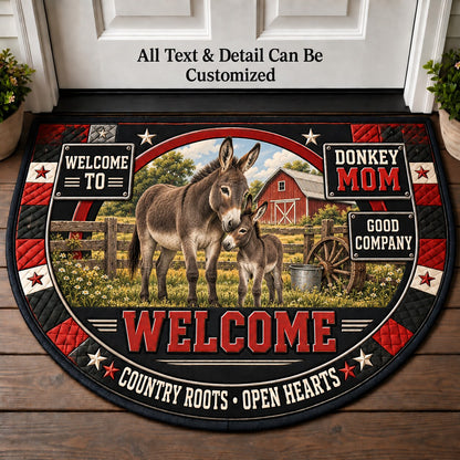 Donkey Mom Personalized Half Round Mat | 5To9Vibe