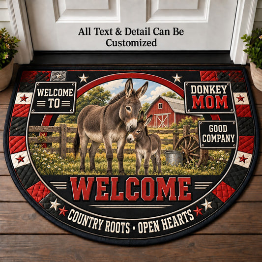 Donkey Mom Personalized Half Round Mat | 5To9Vibe