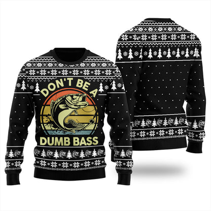 Dont Be A Dumb Bass Inappropriate Christmas Sweater