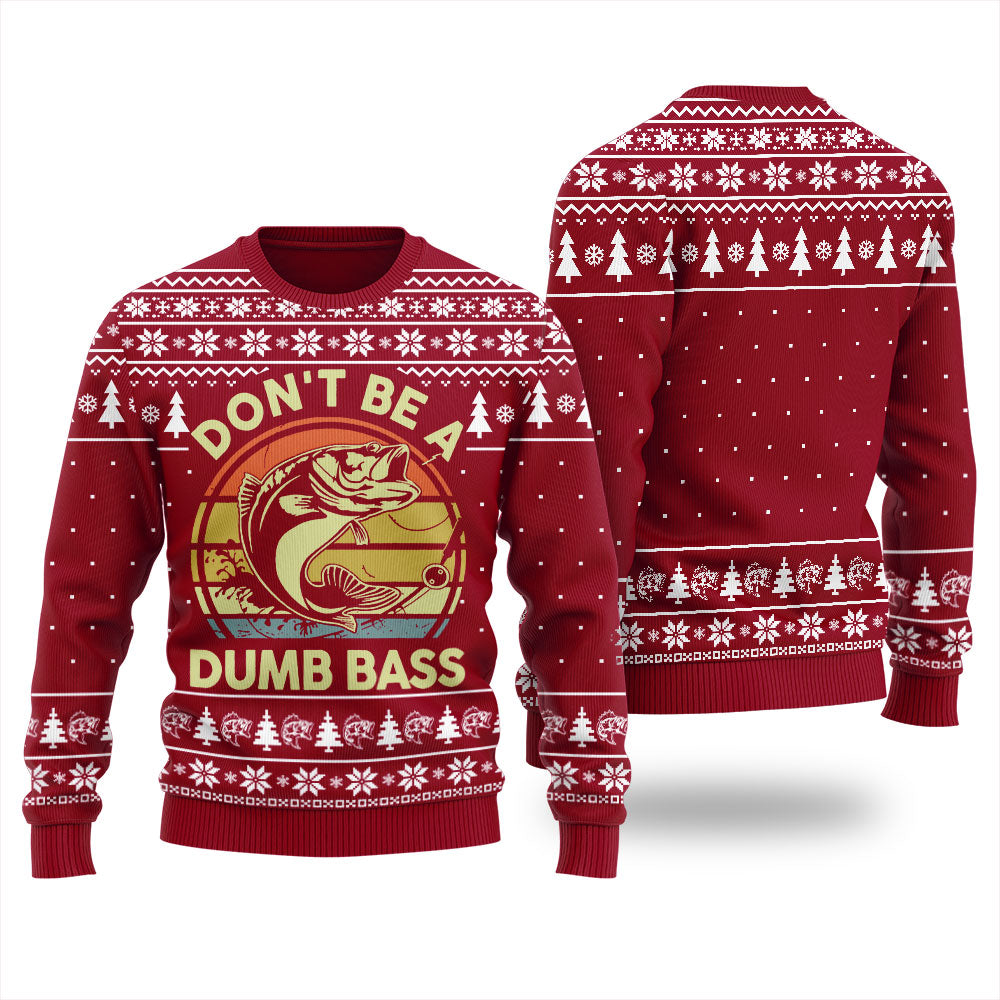 Dont Be A Dumb Bass Inappropriate Christmas Sweater