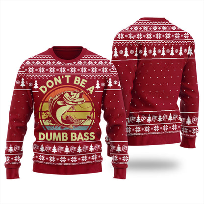 Dont Be A Dumb Bass Inappropriate Christmas Sweater
