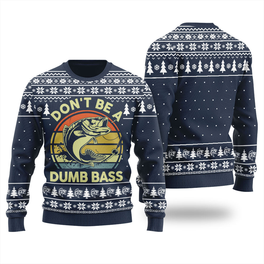 Dont Be A Dumb Bass Inappropriate Christmas Sweater