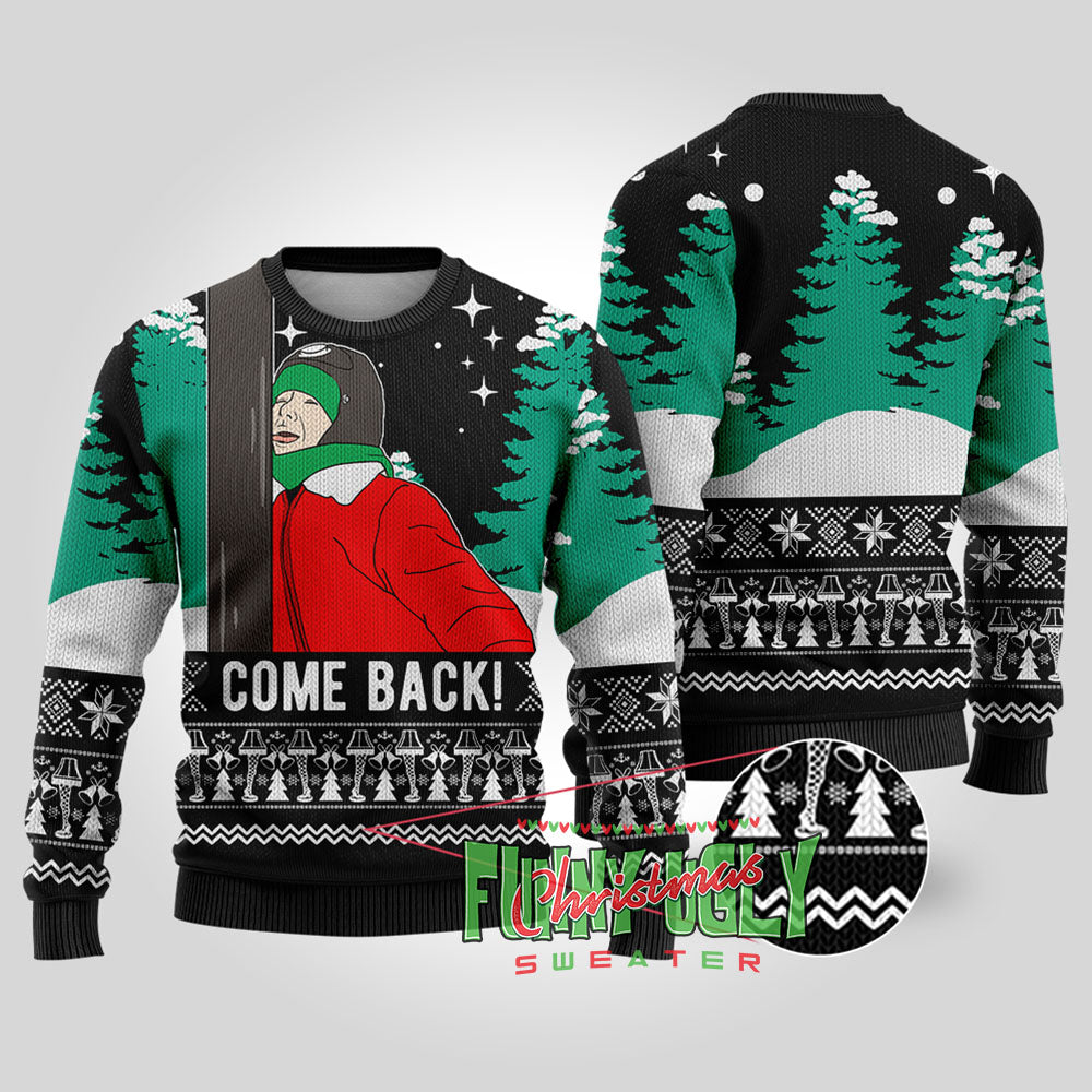 Don't Leave Me A Christmas Story Funny Sweater Black
