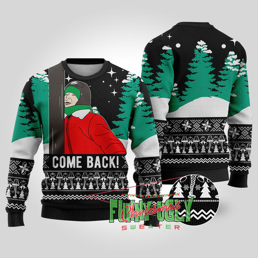 Don't Leave Me A Christmas Story Funny Sweater Black