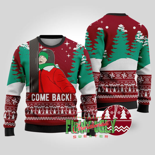 Don't Leave Me A Christmas Story Funny Sweater Cardinal Red