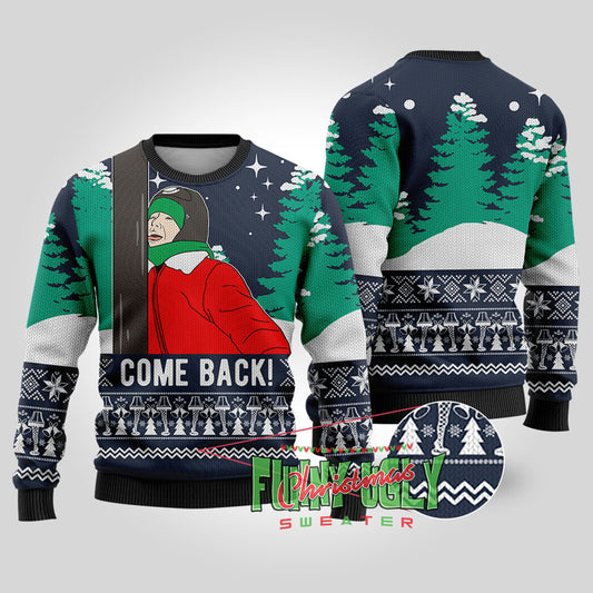 Don't Leave Me A Christmas Story Funny Sweater Navy