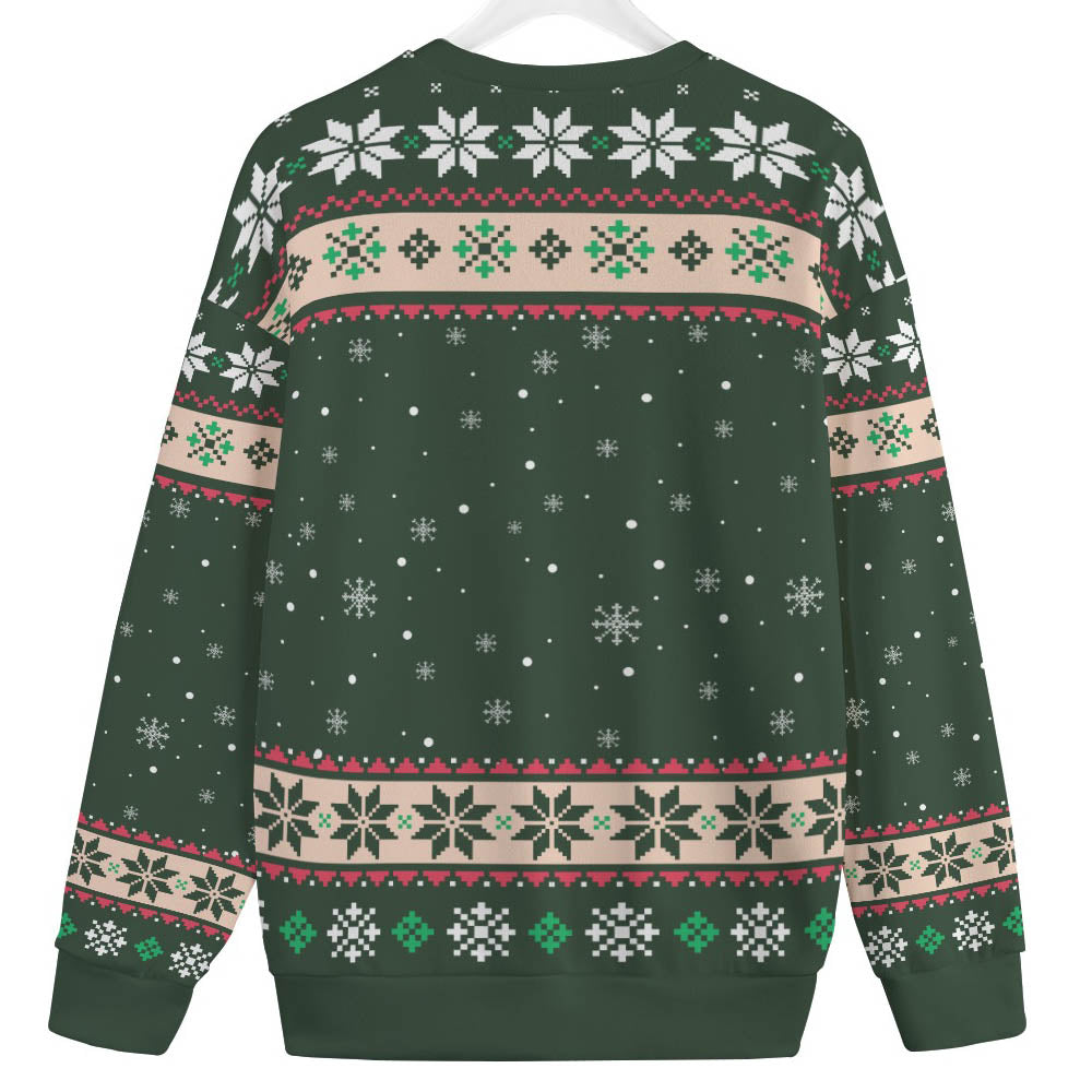 Dont Stop Believin African American Santa Mens Plus Size Christmas Sweater