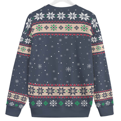 Dont Stop Believin African American Santa Mens Plus Size Christmas Sweater