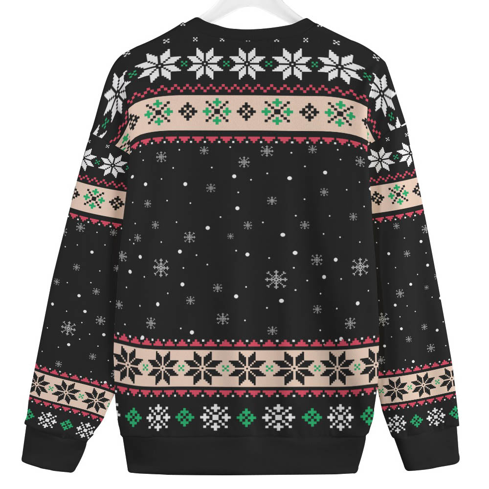 Dont Stop Believin Black Santa Claus Plus Size Ugly Sweater