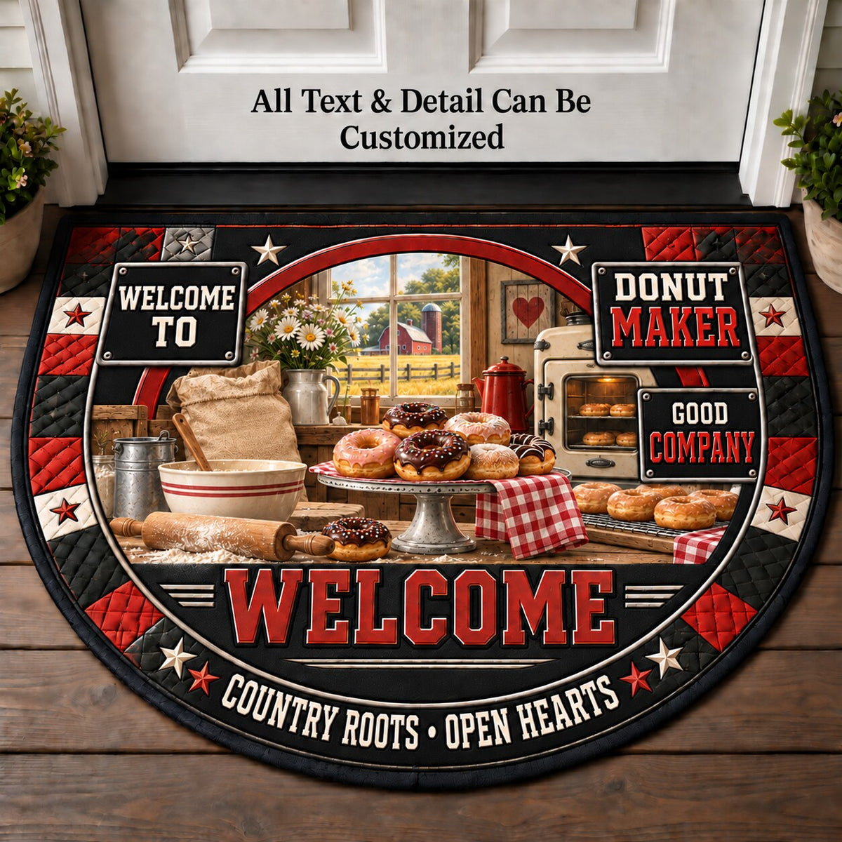 Donut Maker Personalized Half Round Mat | 5To9Vibe