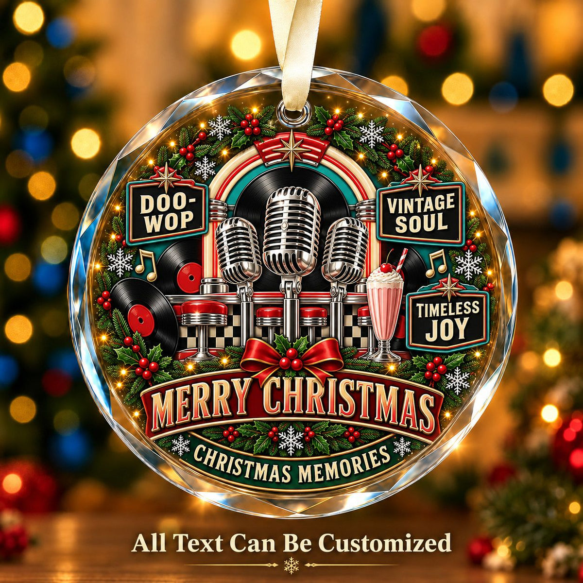 Doo-Wop Personalized Glass Ornament | 5To9Vibe