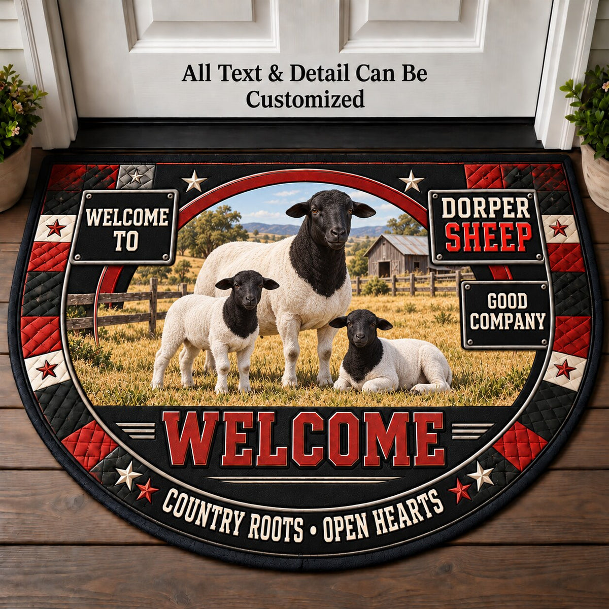 Dorper Sheep Personalized Half Round Mat | 5To9Vibe